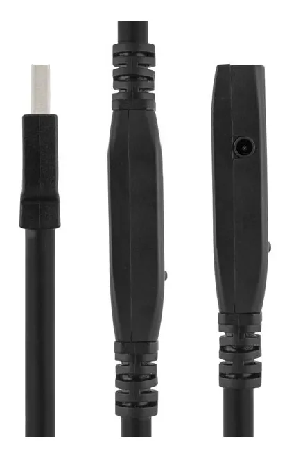 Deltaco Active USB-A 3.0 -jatkokaapeli, 10 m, Musta