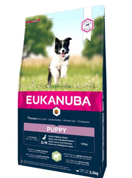 Eukanuba Puppy &amp; Junior Small/Medium Lamb &amp; Rice, Dry food for dogs, 3kg