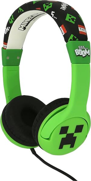 Minecraft Wireless Over-ear Headphones, Minecraft Creeper theme