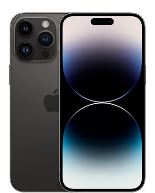 Renoverad iPhone 14 Pro Max 128 GB, rymdsvart (Utm&auml;rkt skick)