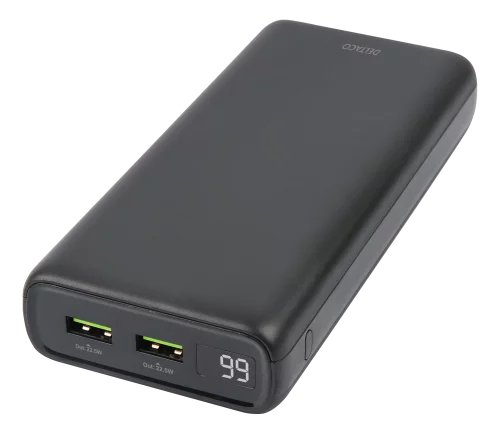 DELTACO power bank 20 000 mAh, 1x USB-C PD 60W, 2x USB-A fast charging