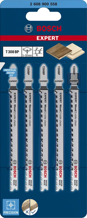 Bosch Expert Wood 2-side clean T308 BP Stiksavsklinge Stiksav