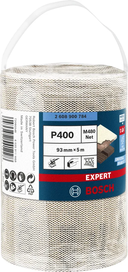 Bosch Expert M480 net sanding roll 93mm, K400, sanding sheet (5 meters)