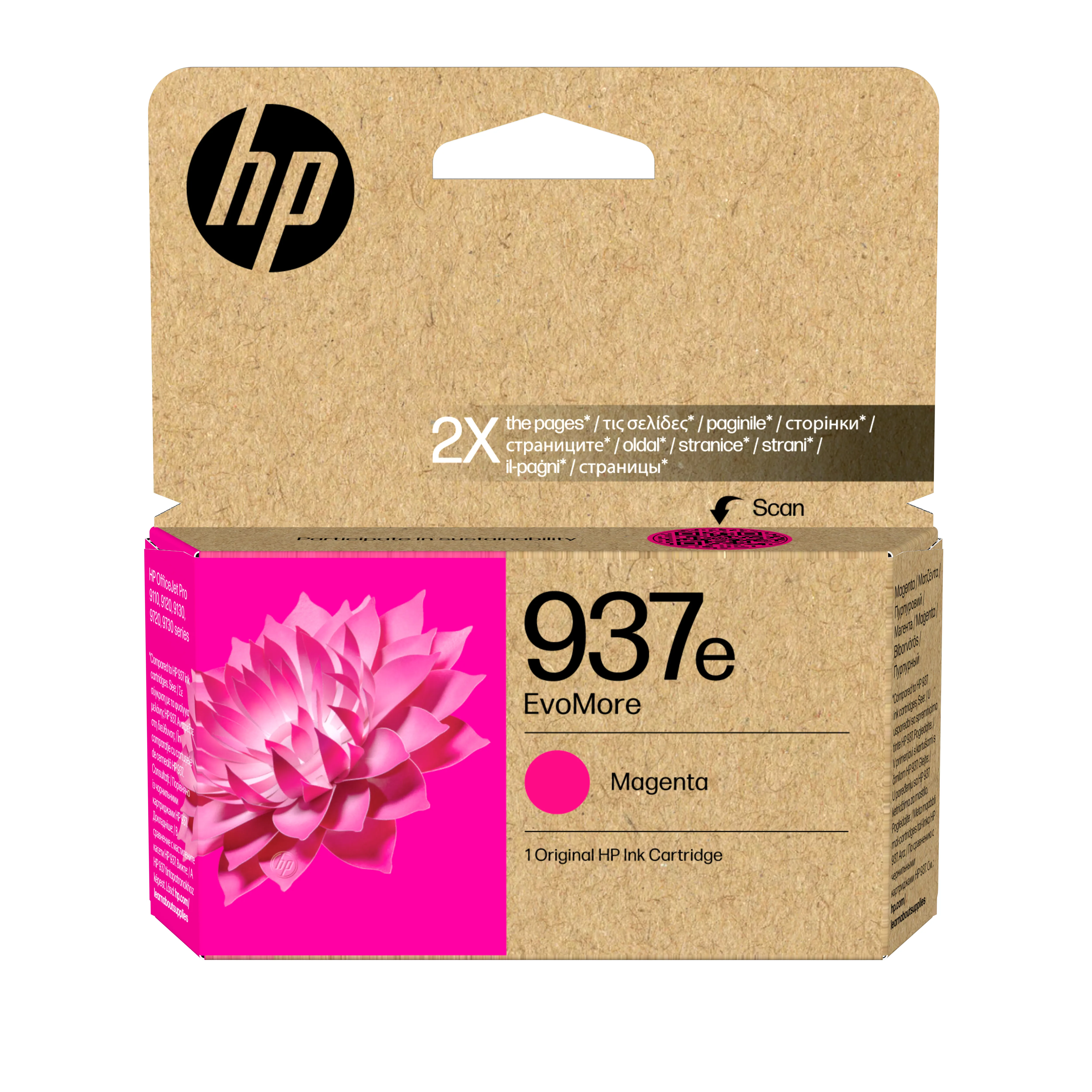 HP 937e EvoMore High Yield ink cartridge, Magenta