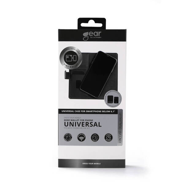 GEAR Lompakko Universal Liima/Magneetti Musta