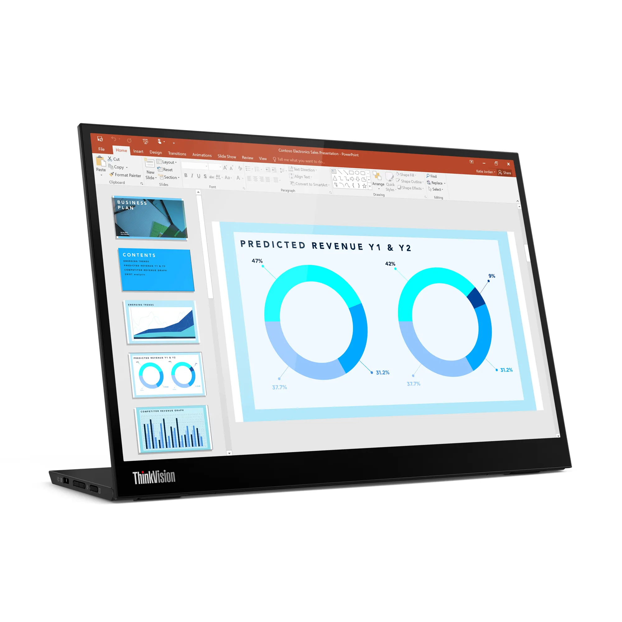 LENOVO ThinkVision M14d 14&quot; 2.2K, IPS -kannettava n&auml;ytt&ouml;