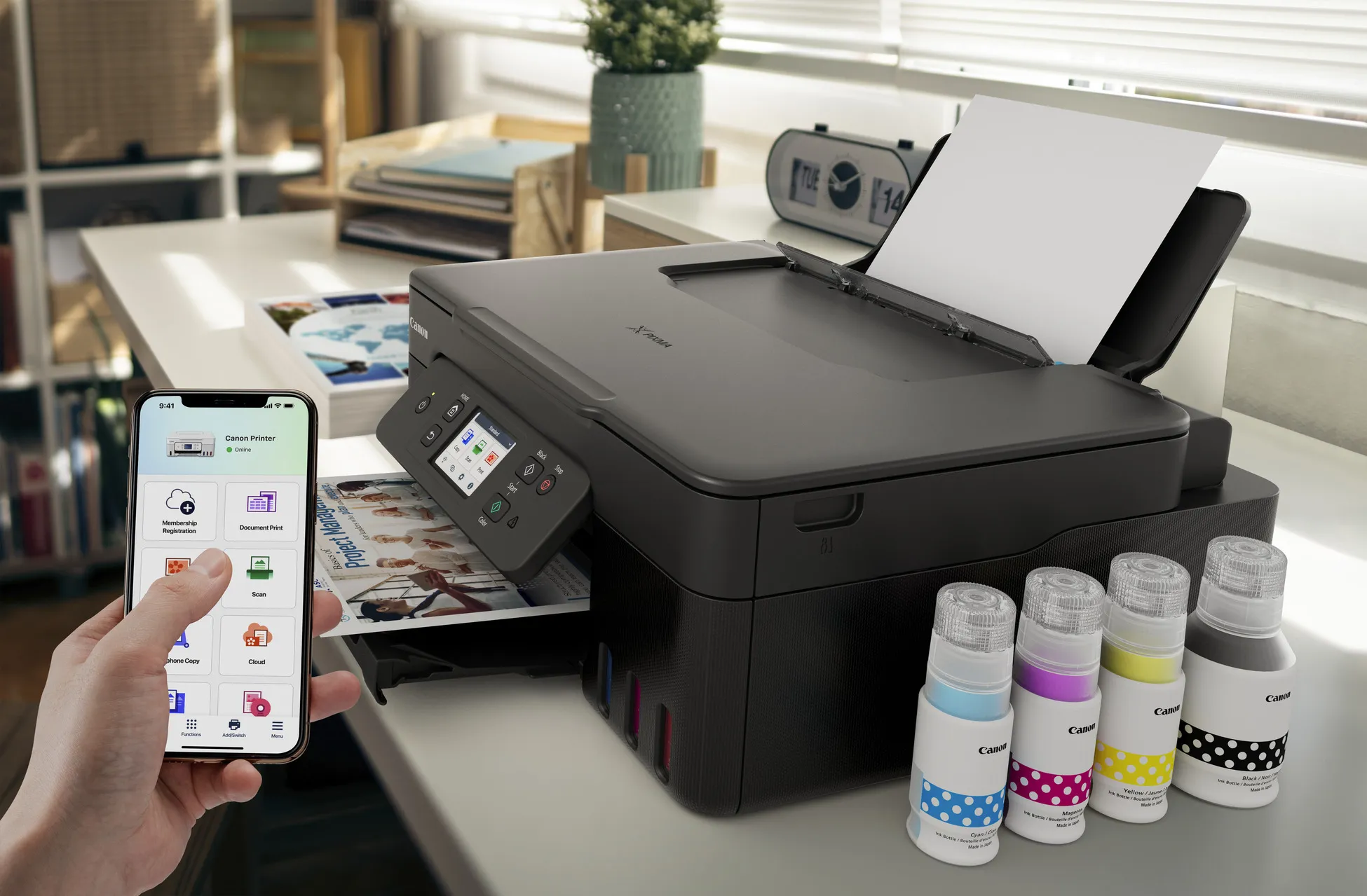 CANON PIXMA G3590 MFP colour ink-jet refillable 11ipm print 100 sheets 3in1 Wifi