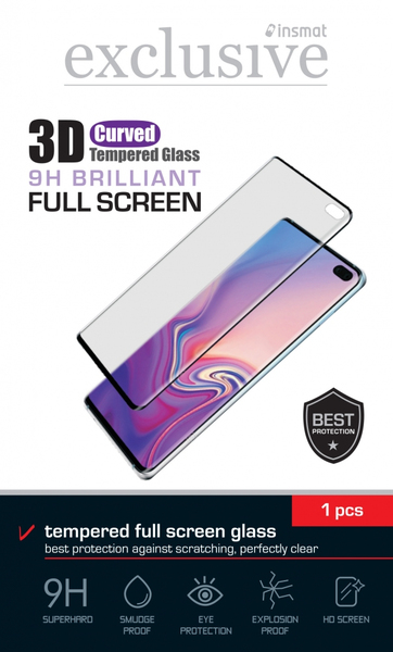 Insmat 3D Full Screen Glass Oneplus 8, musta