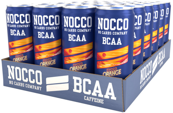 NOCCO BCAA Blood Orange Del Sol -energiajuoma 330 ml 24-pack