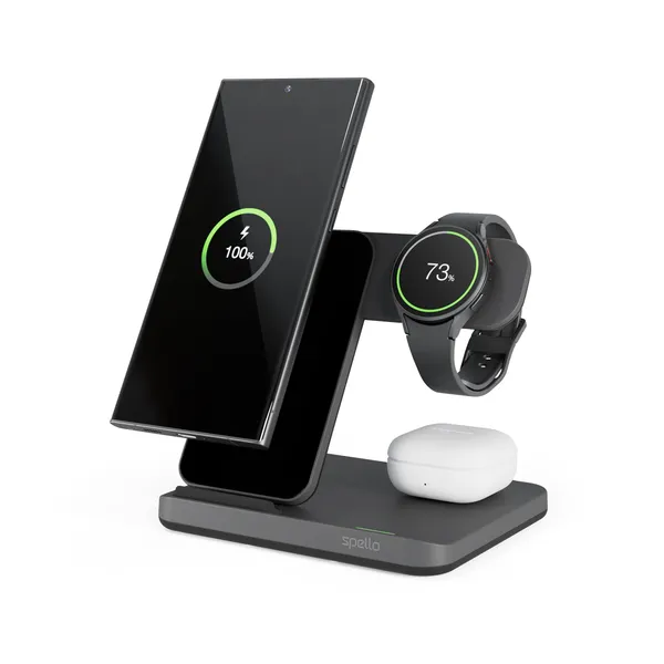 Spello 3in1 Wireless Charging Stand for Samsung - black