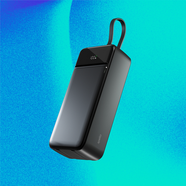 Spello ForcePack 30000mAh Power Bank SP31 | with 3 Integrated Cables | Black | 4 Outputs | Low-current Charging Mode