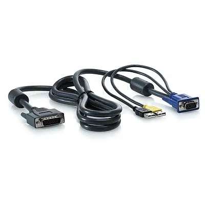 HPE USB Server Console Cable - Video / USB kaapeli - 1.8 m (pakkaus sis&auml;lt&auml;&auml; 2) malleihin HPE 600, ProLiant DL370 G6, DL585 G6, ML110 G6, ML110 G7, ML330 G6, ML