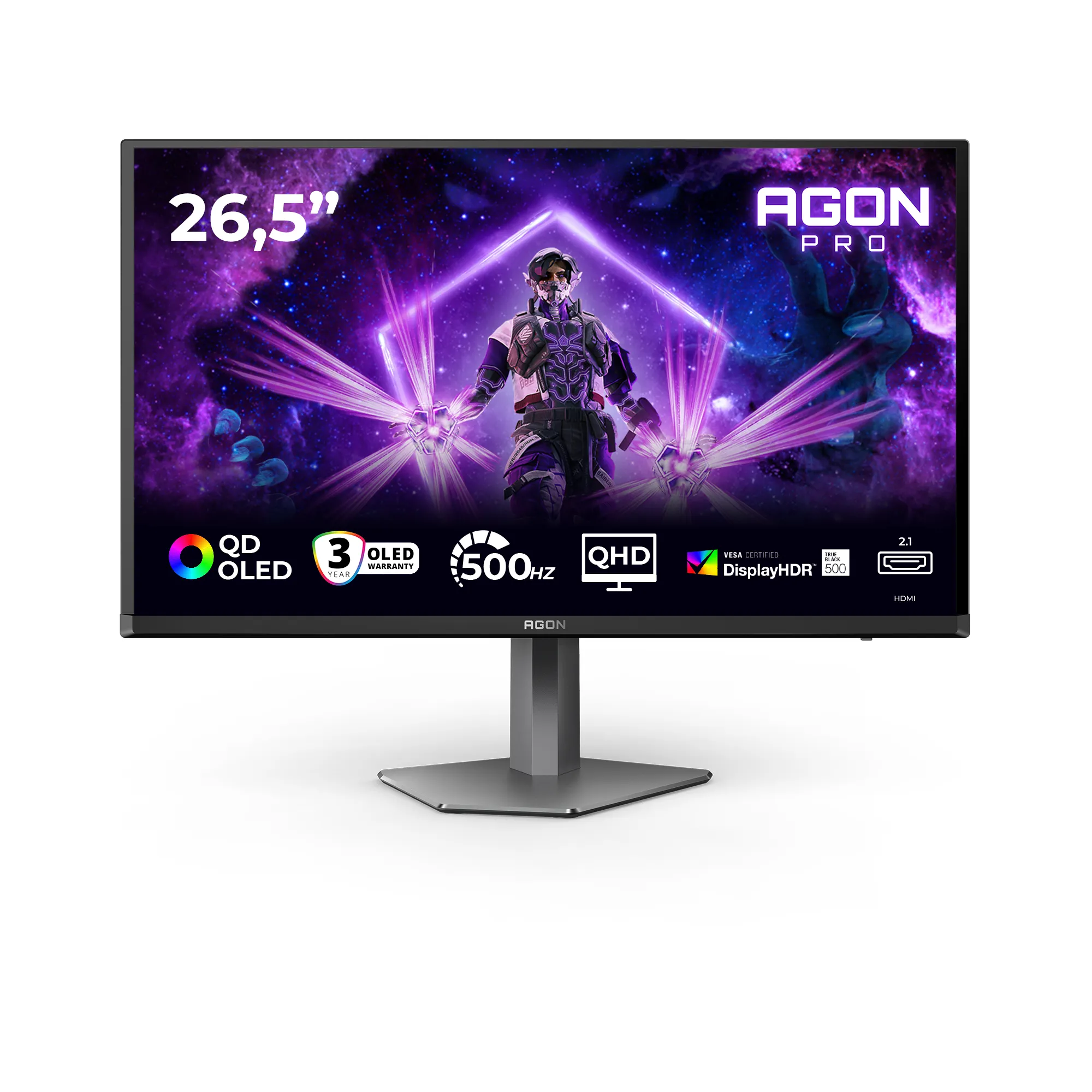 AOC AGON Pro AG276QKD2 26.5" QHD, QD-OLED Gaming Monitor with 500Hz and USB hub