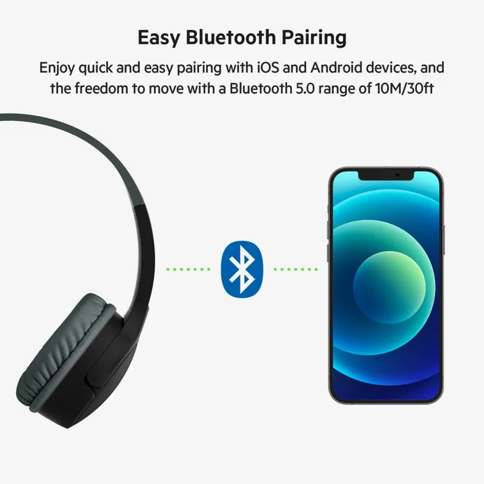 Belkin SoundForm Mini Kids -langattomat kuulokkeet mikrofonilla, Musta