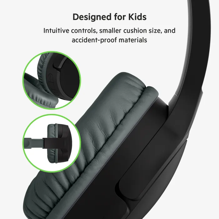 Belkin SoundForm Mini Kids -langattomat kuulokkeet mikrofonilla, Musta