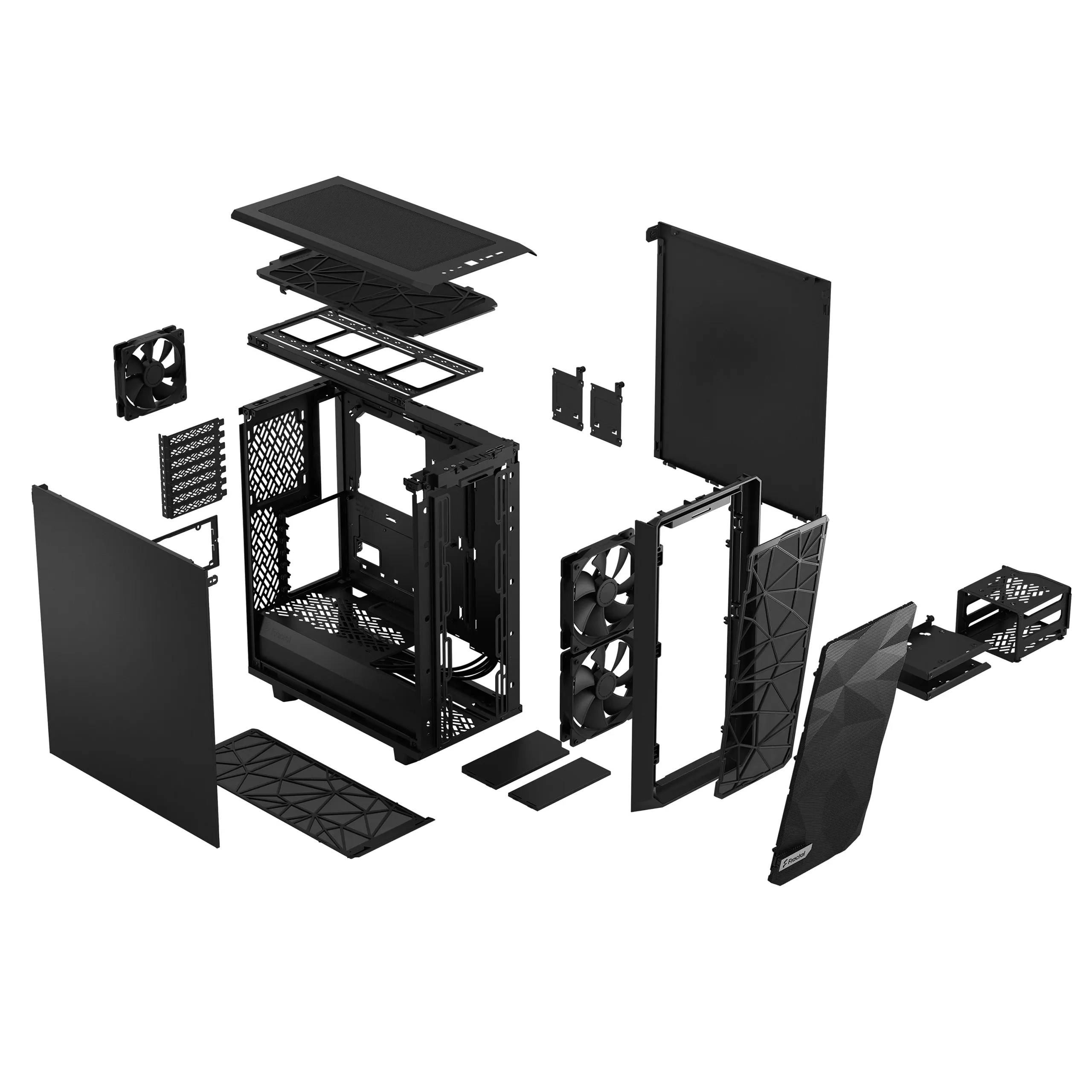 Fractal Design Meshify 2 Compact - Mid Tower case, Black Solid