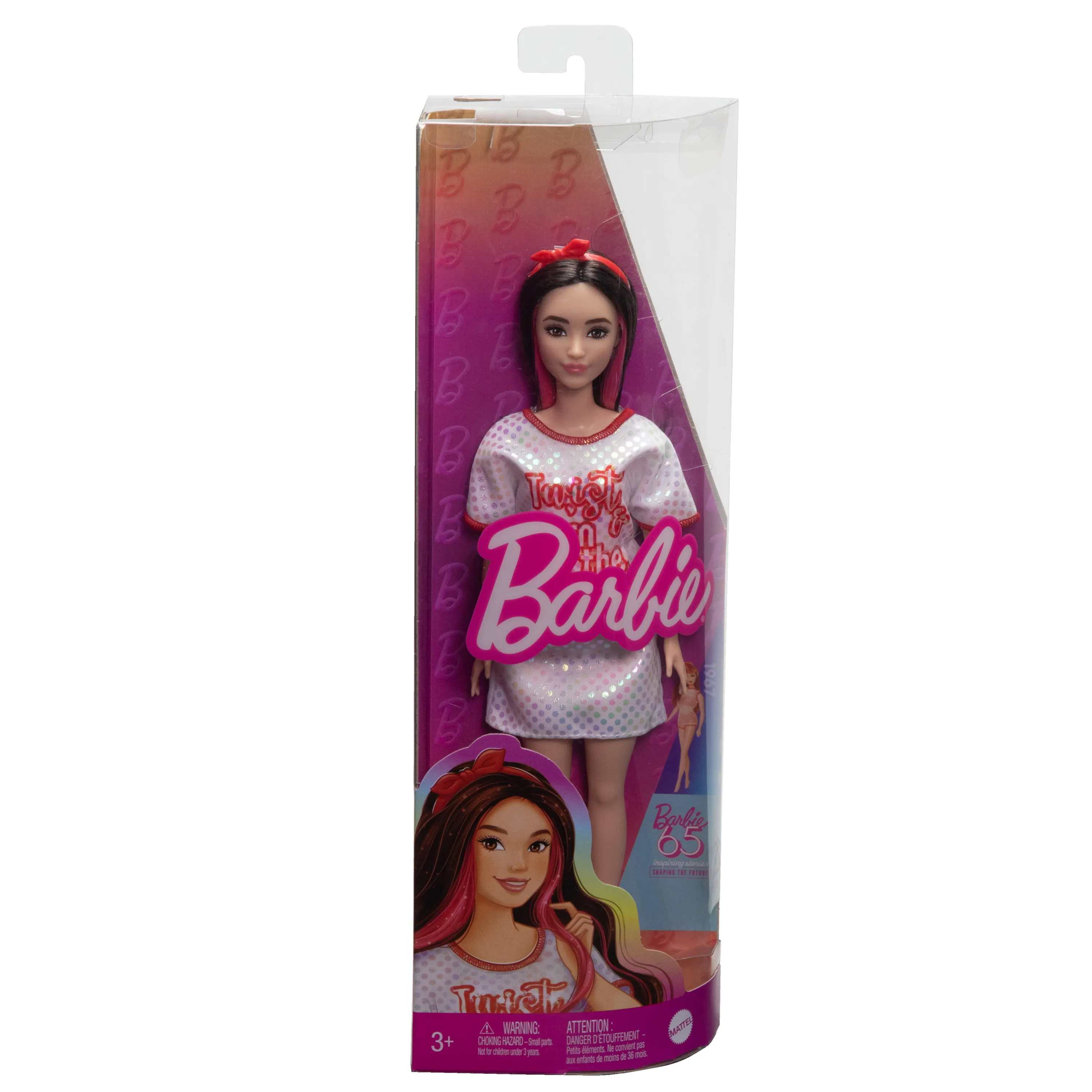 Mattel Barbie Fashionistas Doll with White T-Shirt Dress