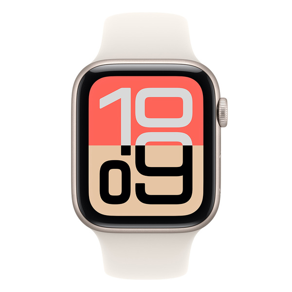 Apple Watch SE 3 (GPS + Cellular) 44 mm tähtivalkea alumiinikuori ja urheiluranneke, S/M