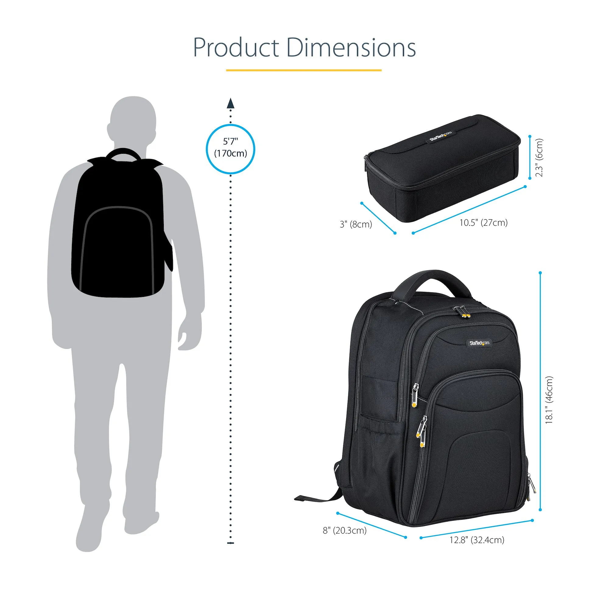 17.3in Laptop Backpack w/Accessory Case