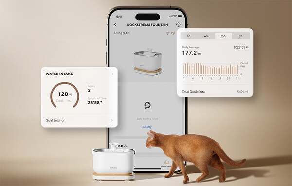 PETLIBRO Dockstream &auml;lyk&auml;s lemmikkivesiautomaatti sovelluksella, 2,5 litraa, PL-WF105-31W