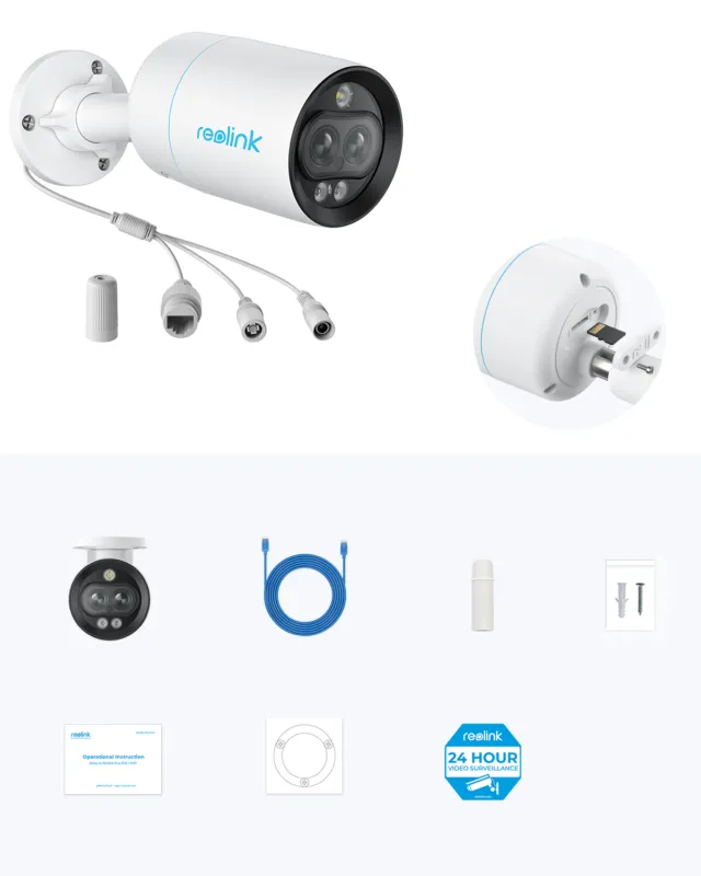 Reolink RLC-81MA is an 8MP outdoor dual-lens Bullet AI PoE -surveillance camera