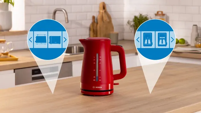 Bosch kettle MyMoment TWK3M124 (red, 2,400 watts, 1.7 liters)