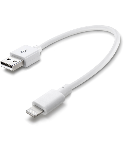 CellularLine Travel USB-A - Lightning -kaapeli, 15 cm, Valkoinen