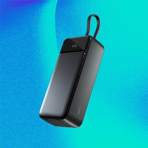 Spello ForcePack 30000mAh Power Bank SP31 | with 3 Integrated Cables | Black | 4 Outputs | Low-current Charging Mode