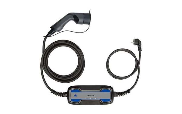 DELTACO e-Charge, cable Mode2, Schuko - type 2, 6-8A, 4+1,5M -s&auml;hk&ouml;auton latauskaapeli
