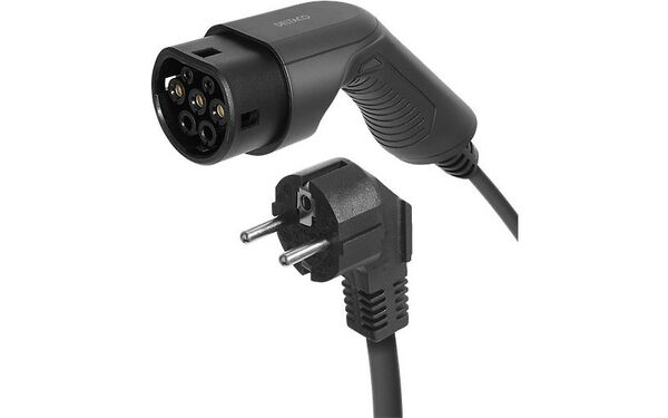DELTACO e-Charge, cable Mode2, Schuko - type 2, 6-8A, 4+1,5M -s&auml;hk&ouml;auton latauskaapeli
