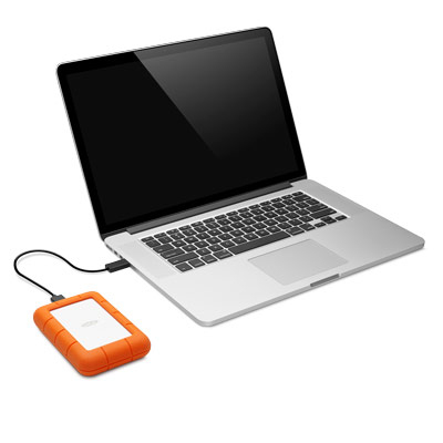 LaCie Rugged Mini 2TB 2.5" External HDD, Orange/Gray