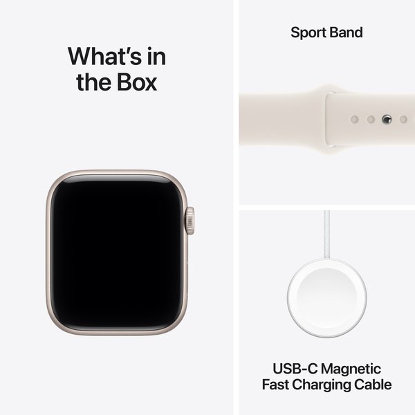 Apple Watch SE 3 (GPS + Cellular) 44 mm t&auml;htivalkea alumiinikuori ja urheiluranneke, M/L
