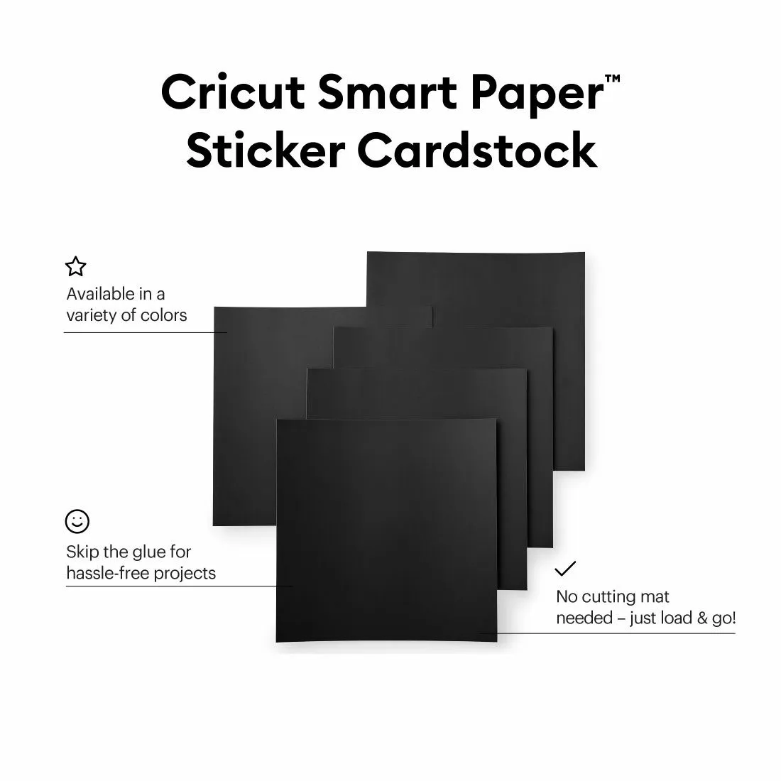Cricut Smart Sticker Cardstock 33x33cm 10 sheets (Black)