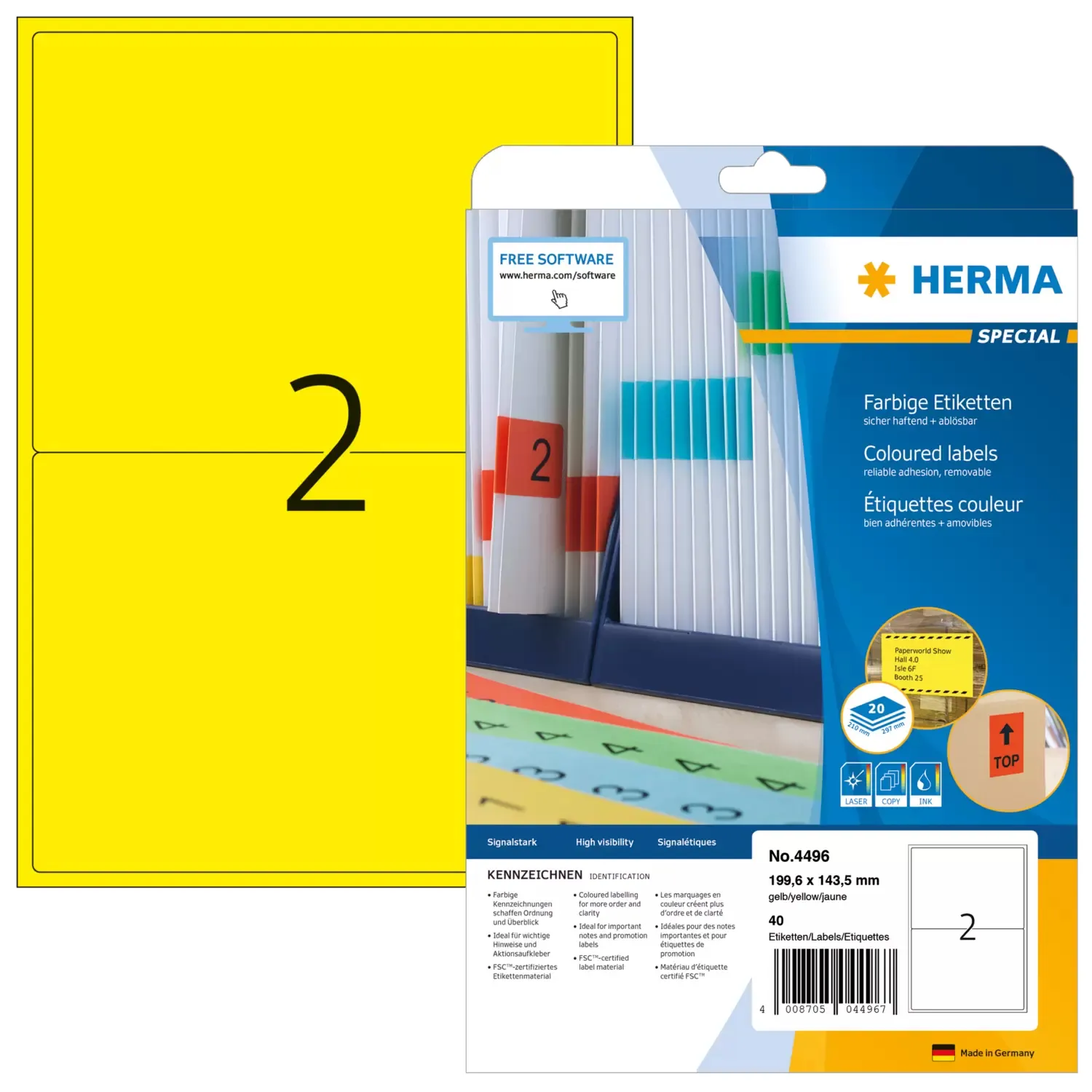 Herma label Special 199,6x143,5 yellow (40)