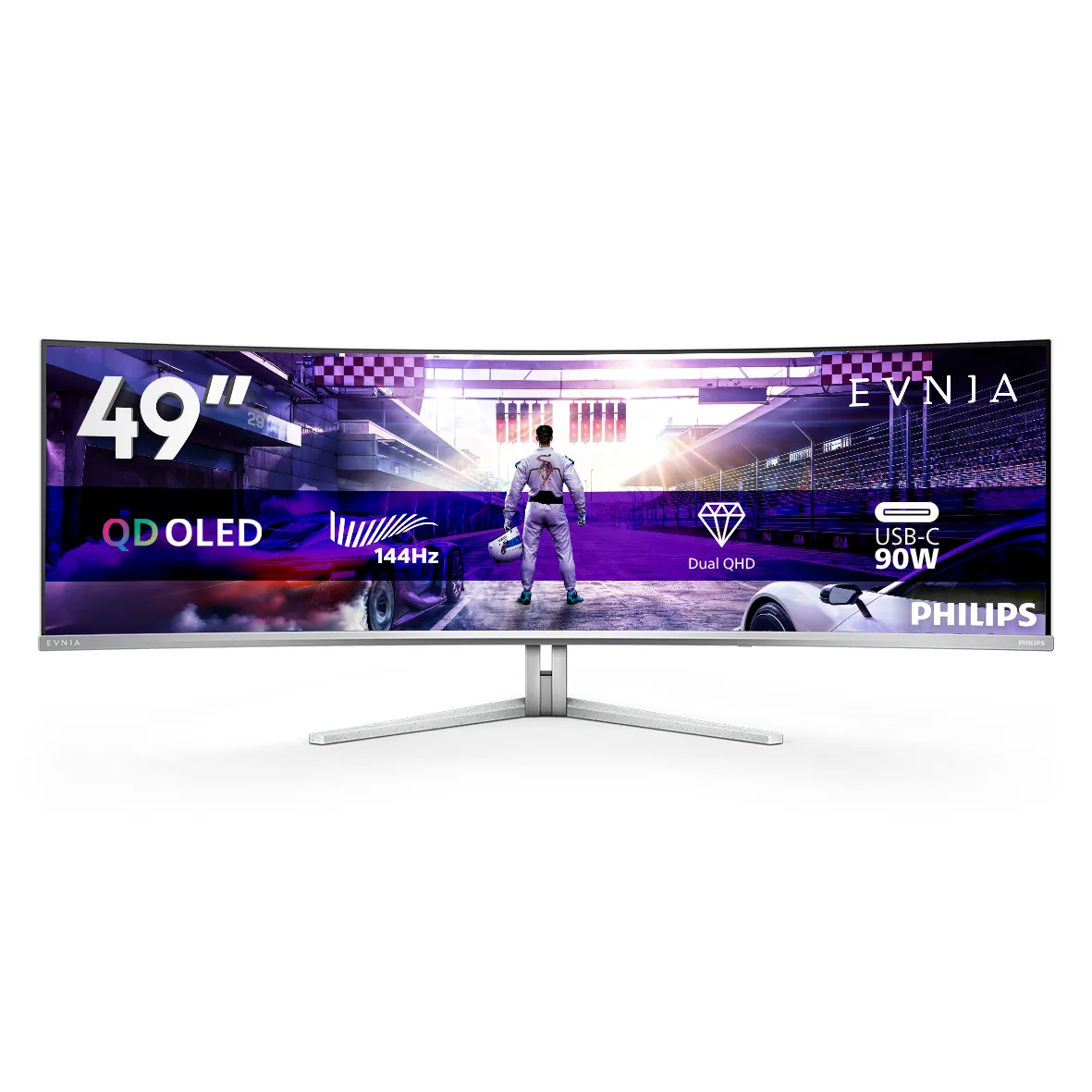 Philips Evnia 49M2C8900L/00 49" Dual Quad HD, QD-OLED Curved Gaming Monitor with USB-C hub