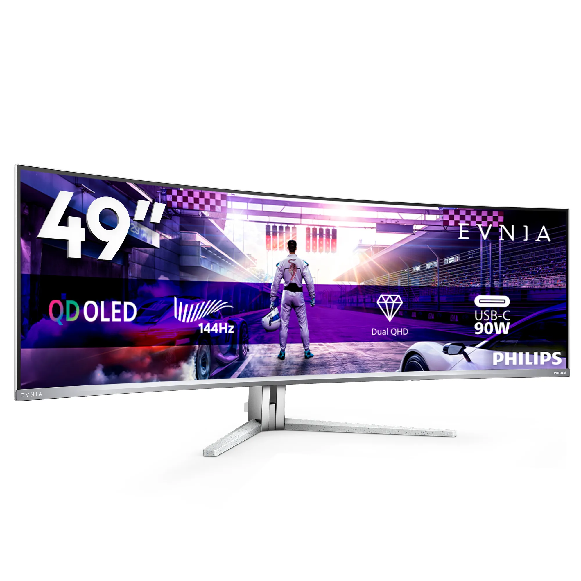 Philips Evnia 49M2C8900L/00 49" Dual Quad HD, QD-OLED Curved Gaming Monitor with USB-C hub