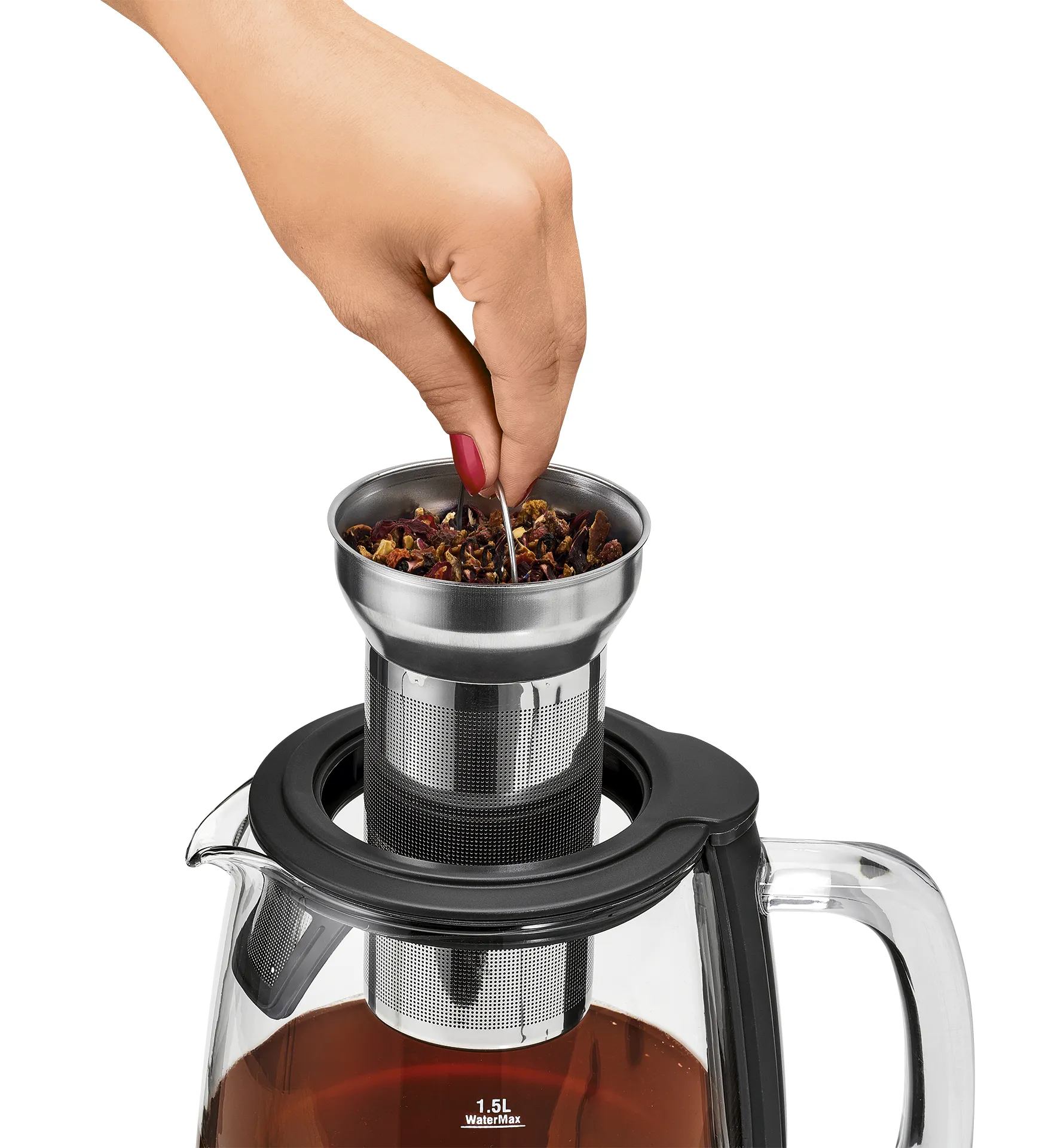 ProfiCook PC-WKS 1167 G vattenkokare, 1,5 l, 2200 W, rostfritt st&aring;l/glas