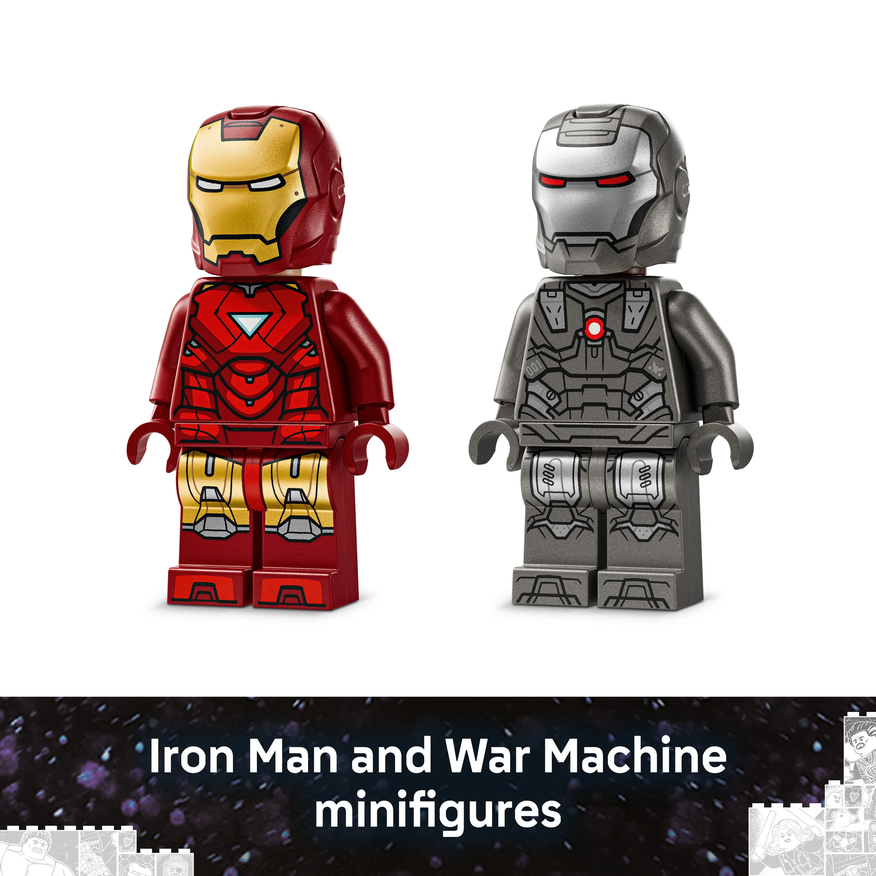 LEGO Marvel Iron Man och War Machine mot Hammer-dr&ouml;nare 76320