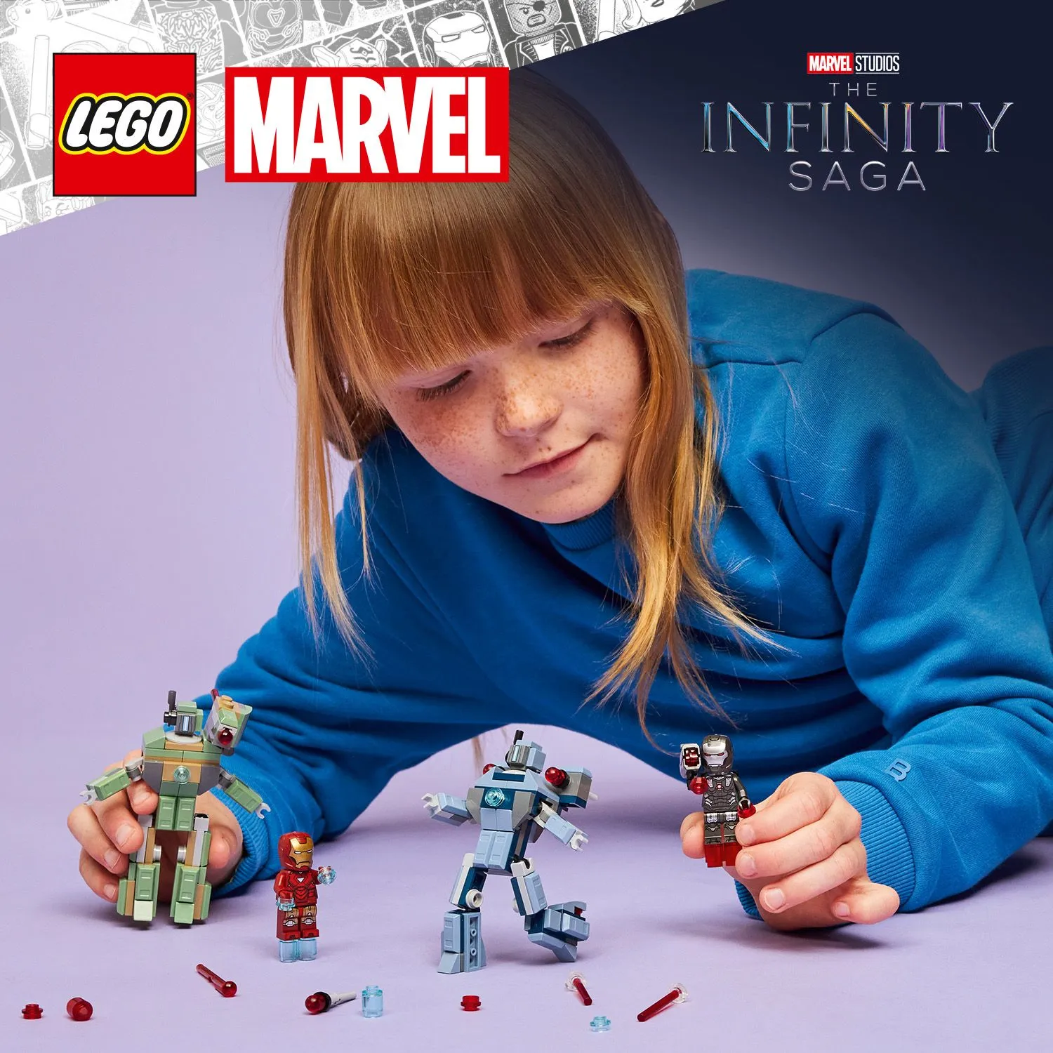 LEGO Marvel Iron Man och War Machine mot Hammer-dr&ouml;nare 76320