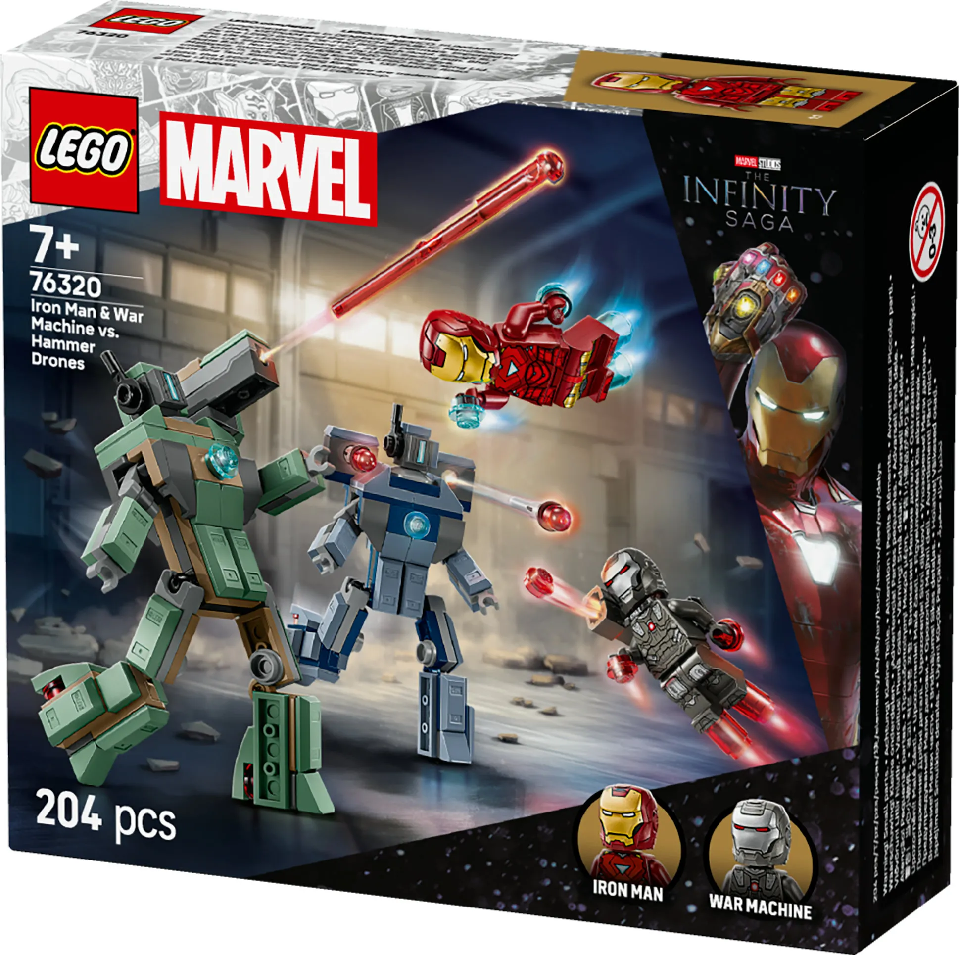 LEGO Marvel Iron Man och War Machine mot Hammer-dr&ouml;nare 76320