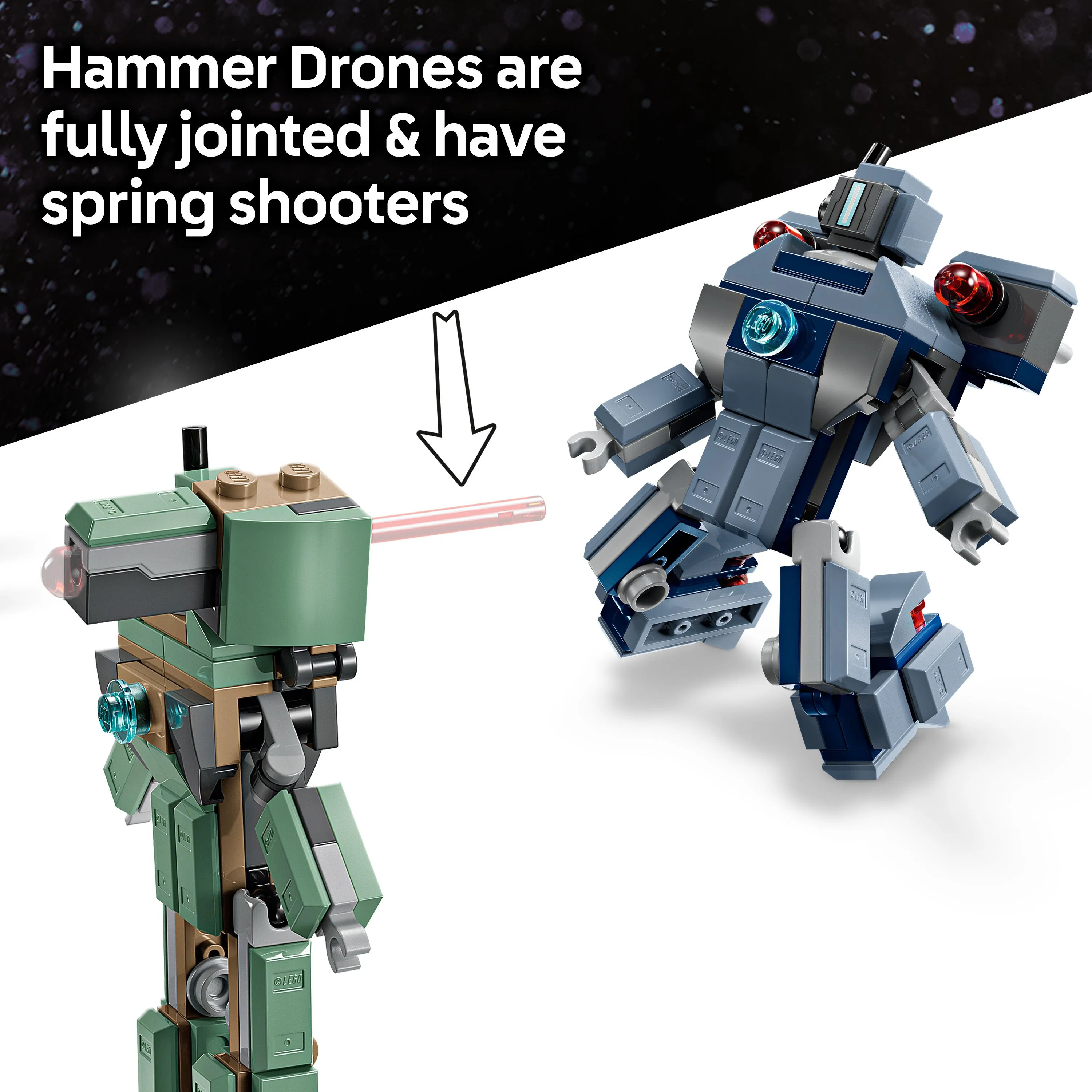 LEGO Marvel Iron Man och War Machine mot Hammer-dr&ouml;nare 76320