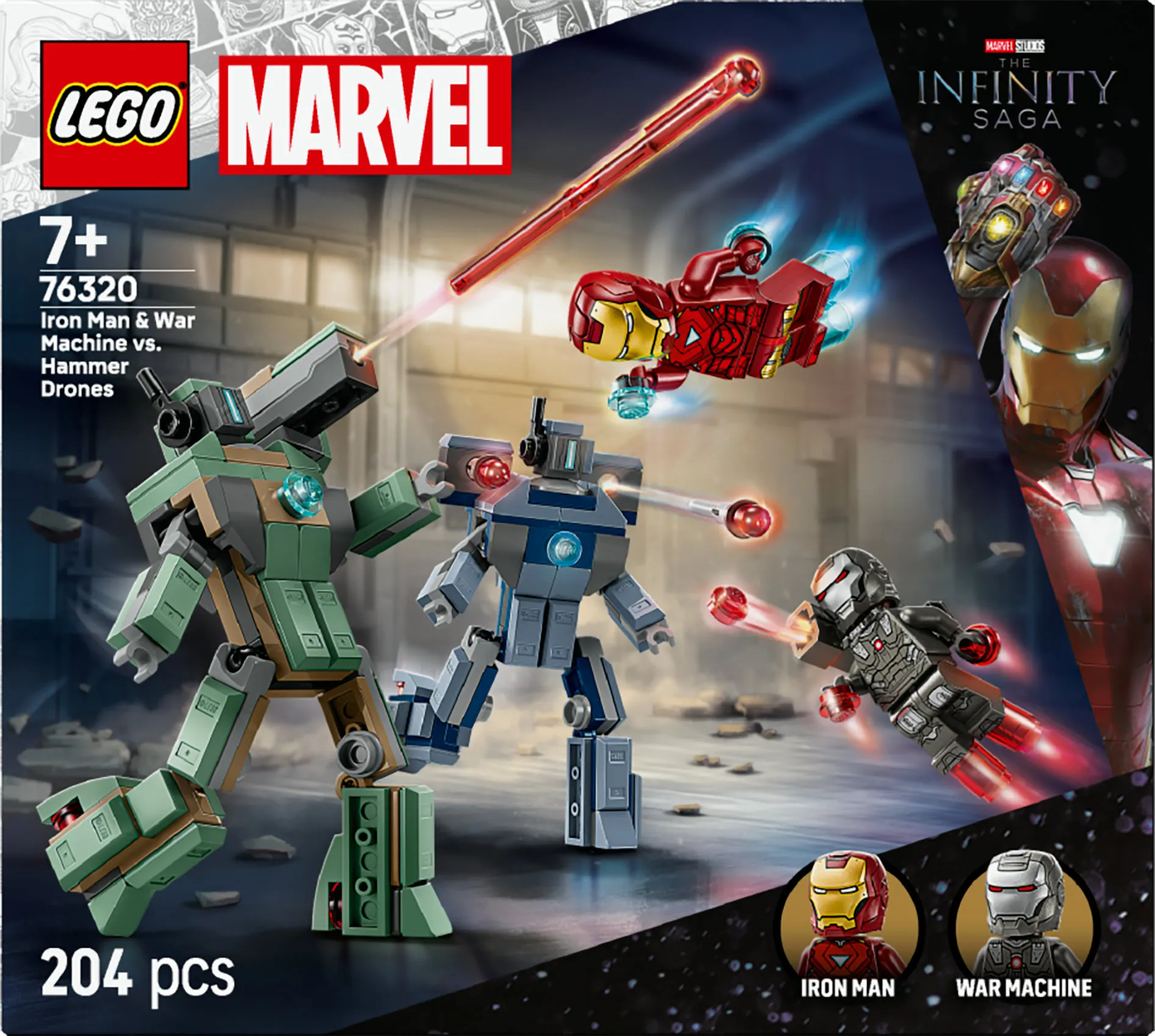 LEGO Marvel Iron Man och War Machine mot Hammer-dr&ouml;nare 76320