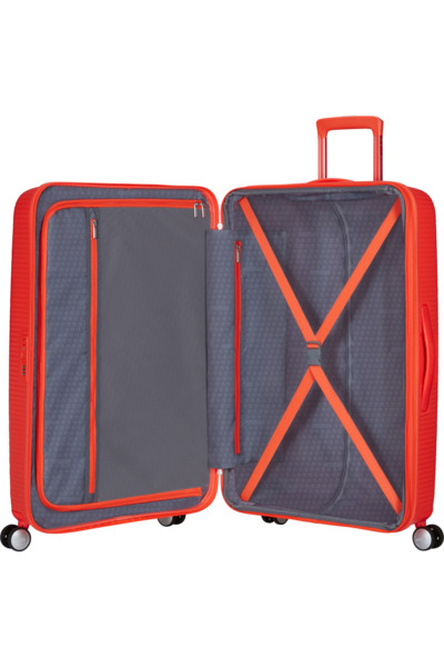 AMERICAN TOURISTER Soundbox 77 Large Expandable Polypropylene Luggage, Neon Orange