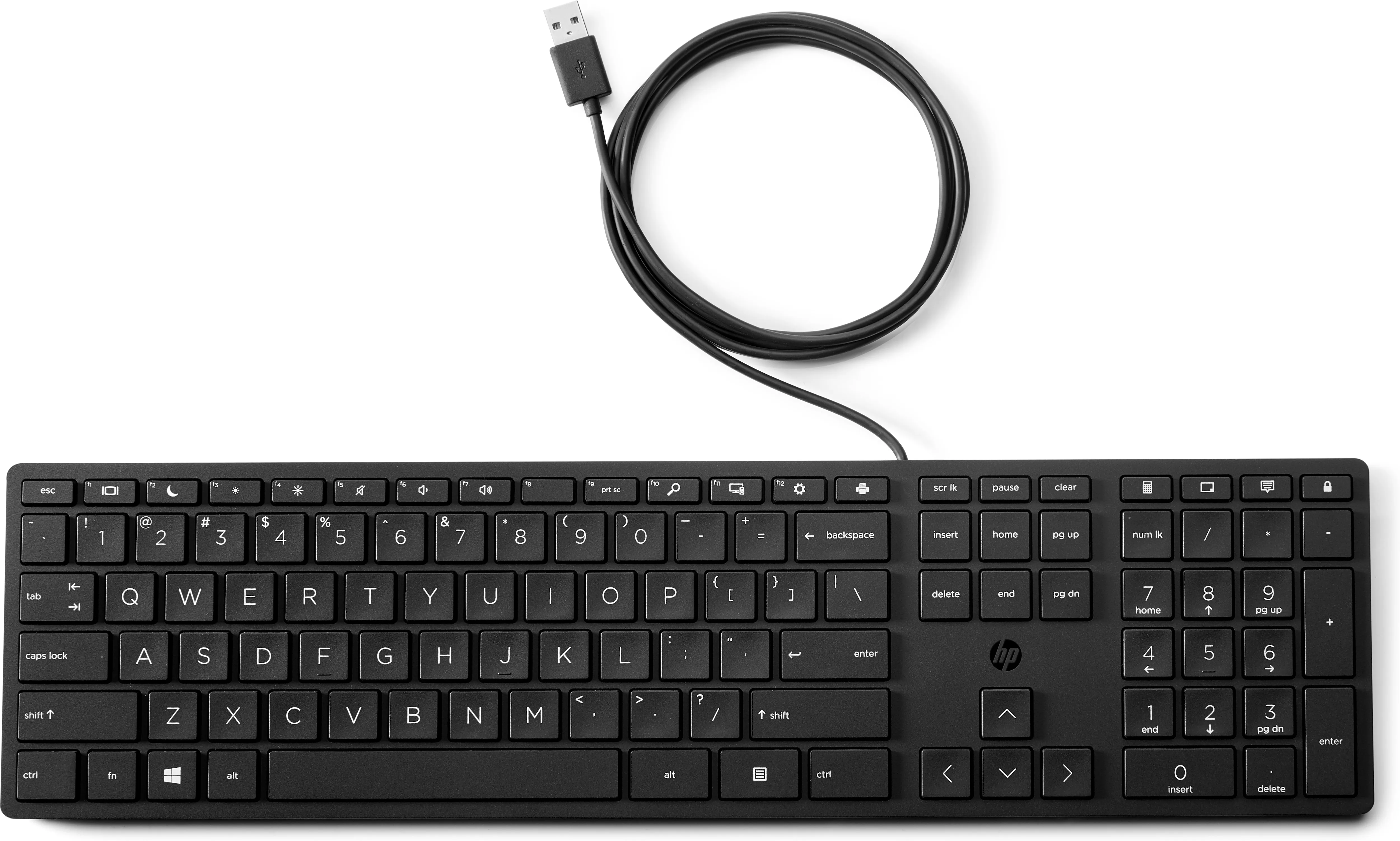 HP 320K -n&auml;pp&auml;imist&ouml;, Musta (suomalainen)