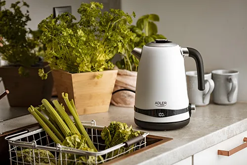 Adler AD 1295w kettle, 1.7L, 2200W, Satin White