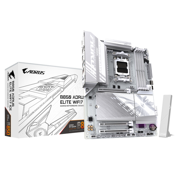 Gigabyte B850 Aorus Elite Ice WiFi 7 AM5 ATX -emolevy
