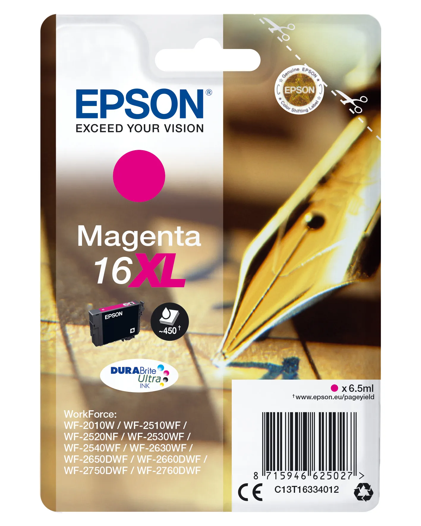 Epson 16XL Ink cartridge, 6.5 ml, Magenta