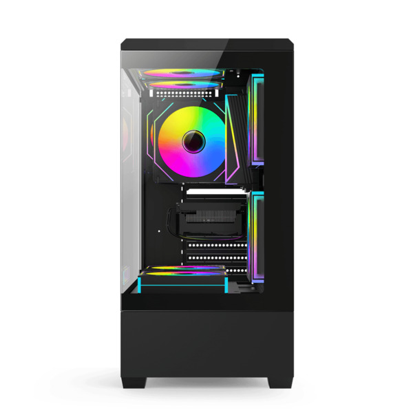 DARKFLASH C365 Midi-Tower Case with window, Black