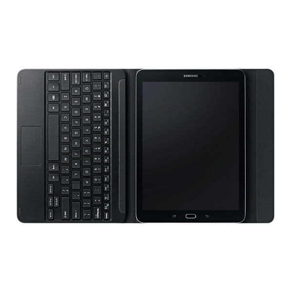 Samsung Book Cover Keyboard EJ-FT810 - N&auml;pp&auml;imist&ouml;- ja kalvokotelo - sek&auml; kosketuslevy - Bluetooth - musta n&auml;pp&auml;imist&ouml;, musta kotelo malleihin Galaxy Tab S2 (9.