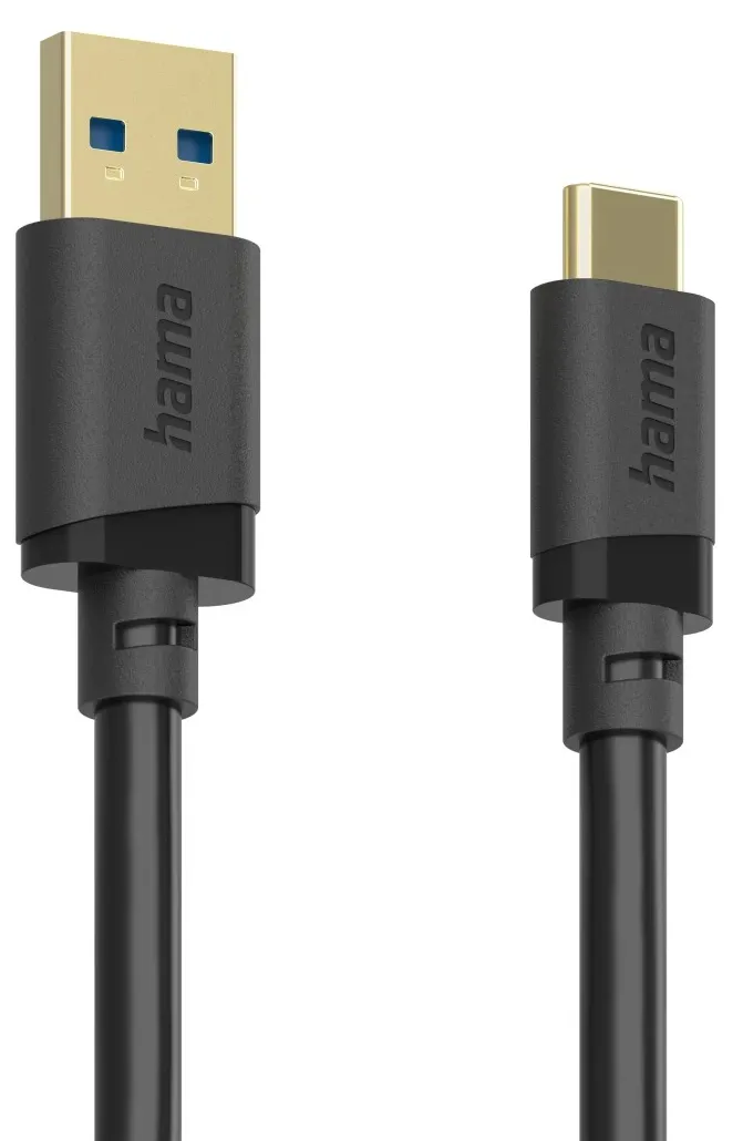 Hama USB 3.2 Gen 1 USB-C &ndash; USB-A -kaapeli, 1,5 m, musta